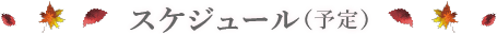 スケジュール(予定)
